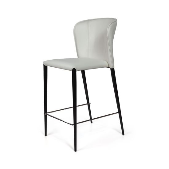 Стул полубарный Albert, кожа белый