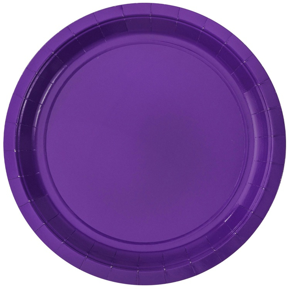 Тарелки бумажные в фиолетовом цвете, 17 см/ 23 см, 6 шт