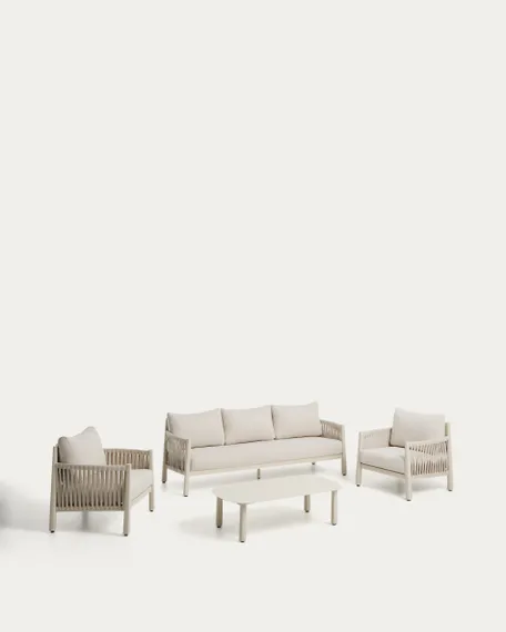 Комплект садовой мебели Aleria из бежевого алюминия и веревки