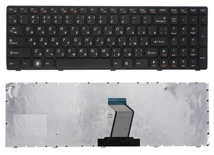 Клавиатура для ноутбука Lenovo IdeaPad Z560 Z565 G570 G770 черная с рамкой