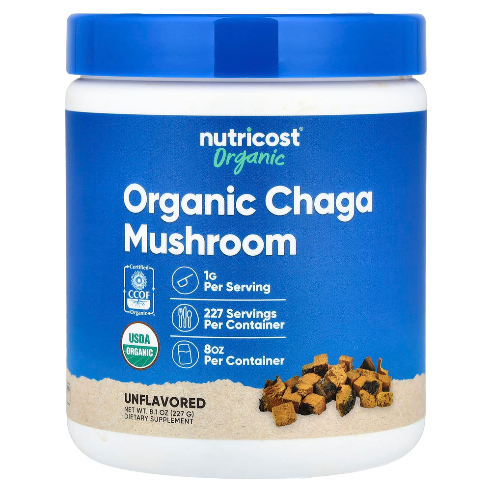 Nutricost, органический гриб чага, с нейтральным вкусом, 227 г (8,1 унции)