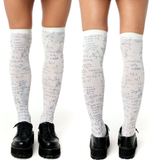 Белые гольфы с принтом в виде формул, вычислений и схем (Цвет: белый)