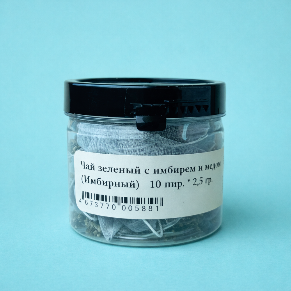 Чай зеленый с имберем и медом в банке