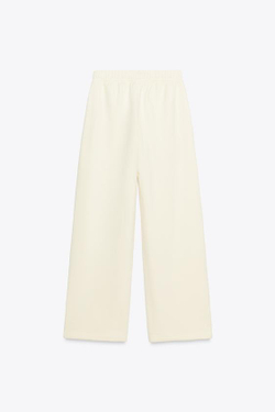 ZARA БАЗОВЫЕ ПРЯМЫЕ БРЮКИ ИЗ МЯГКОЙ ТКАНИ, ЖЕЛТЫЙ