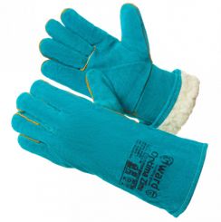 Краги Gward Optima Zima, из спилка, зеленого цвета, утепленные искусственным мехом