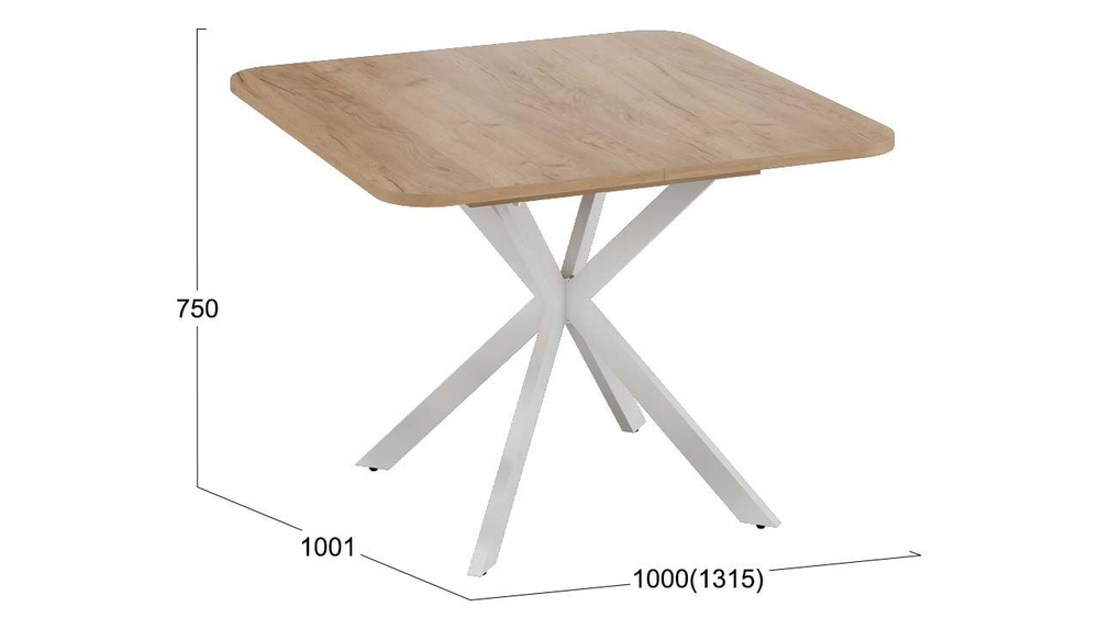 Стол кухонный обеденный раздвижной Черный муар/Ателье темный 100(131)х100х75 см