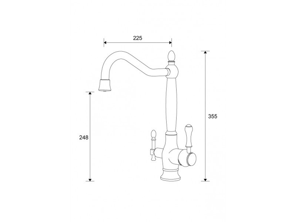 Смеситель для кухни  с переключателем на питьевую воду  Aksy Bagno  TL-18050-bronze