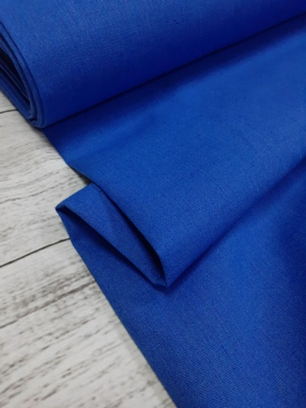 Ткань льняная/ Т.голубой