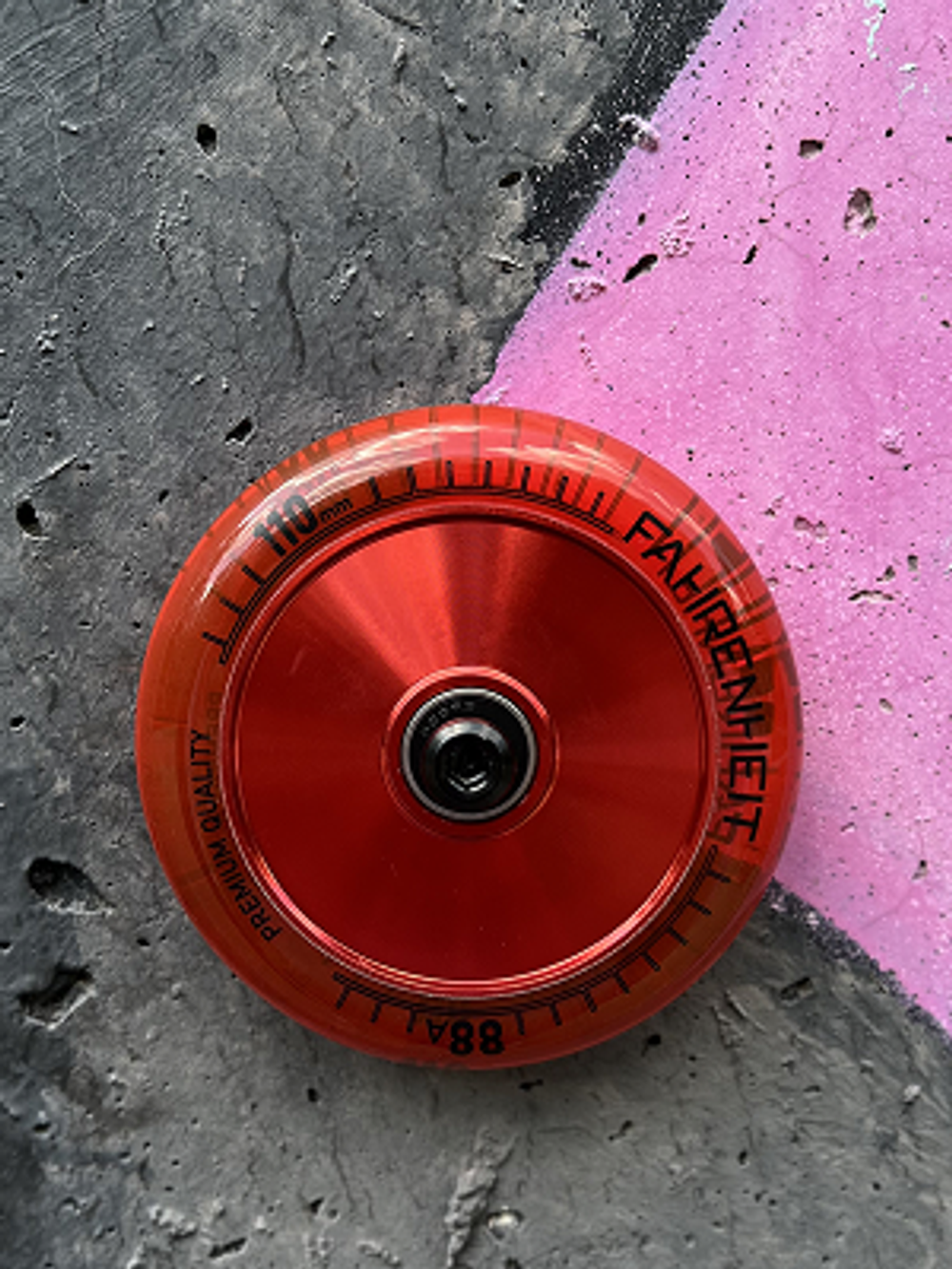 Колесо Fahrenheit 110*24 mm Hollow core, красный/прозрачный красный