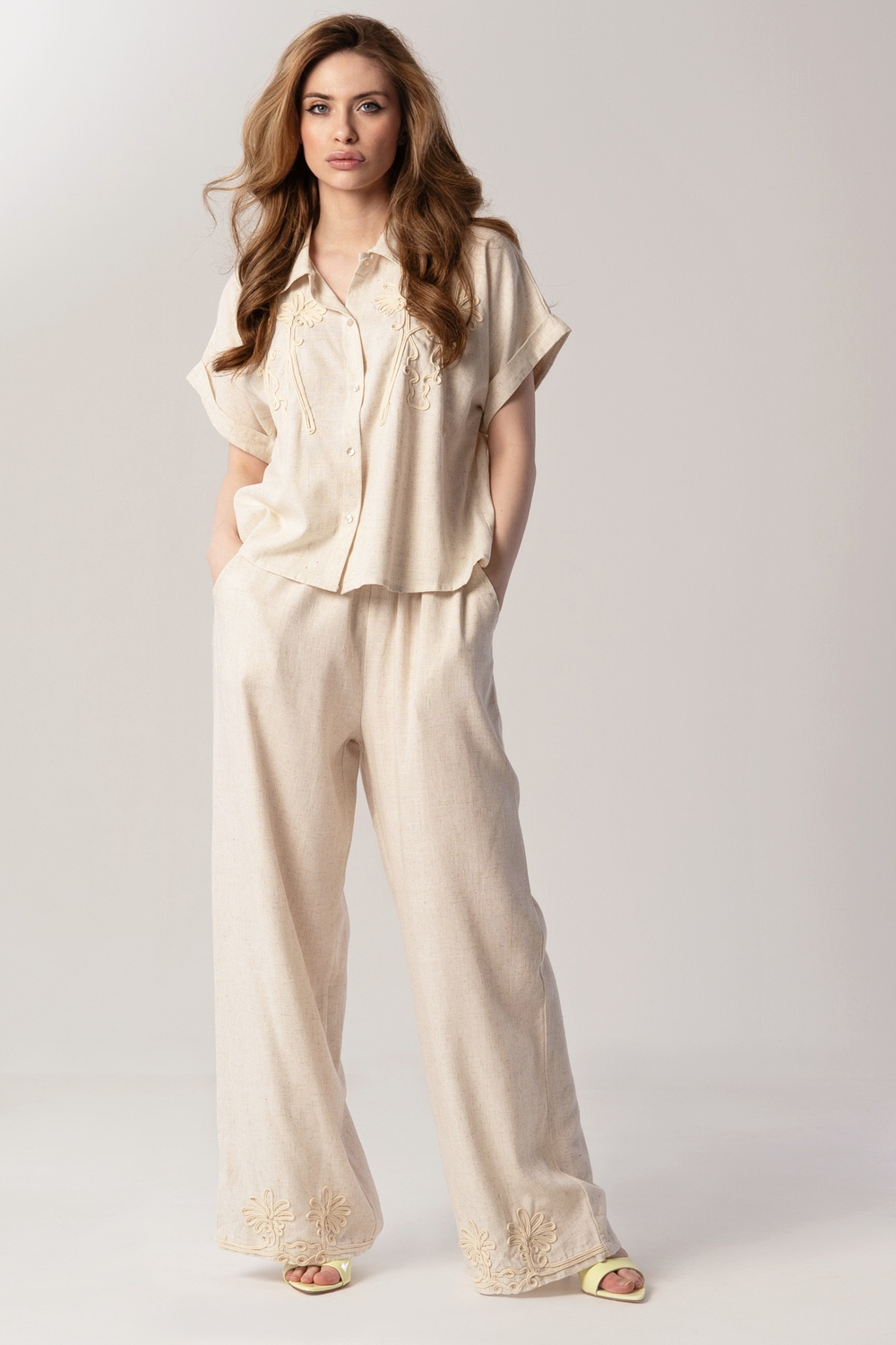 Комплект из льна: рубашка + брюки