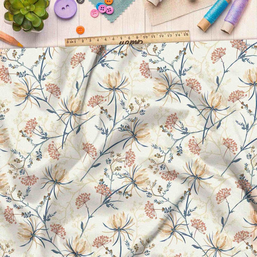 Ткань атлас нежные соцветия