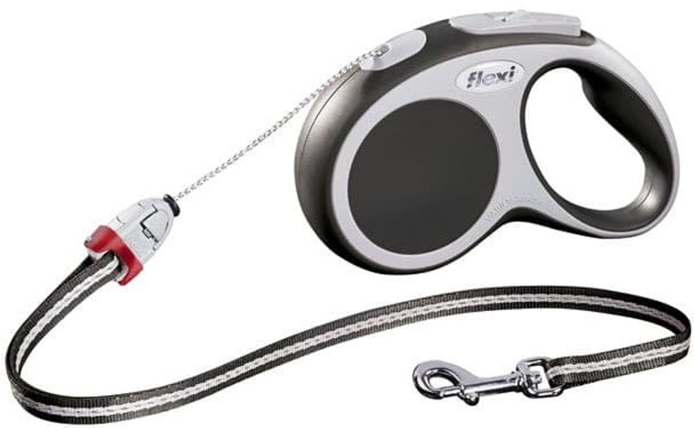 FLEXI рулетка Vario LONG M (до 20 кг) трос 8 м антрацит