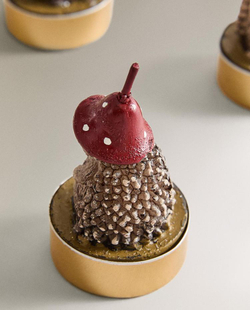 ZARA HOME НАБОР НОВОГОДНИХ СВЕЧЕЙ «ЕЖИК» (6 ШТ.), КОРИЧНЕВЫЙ