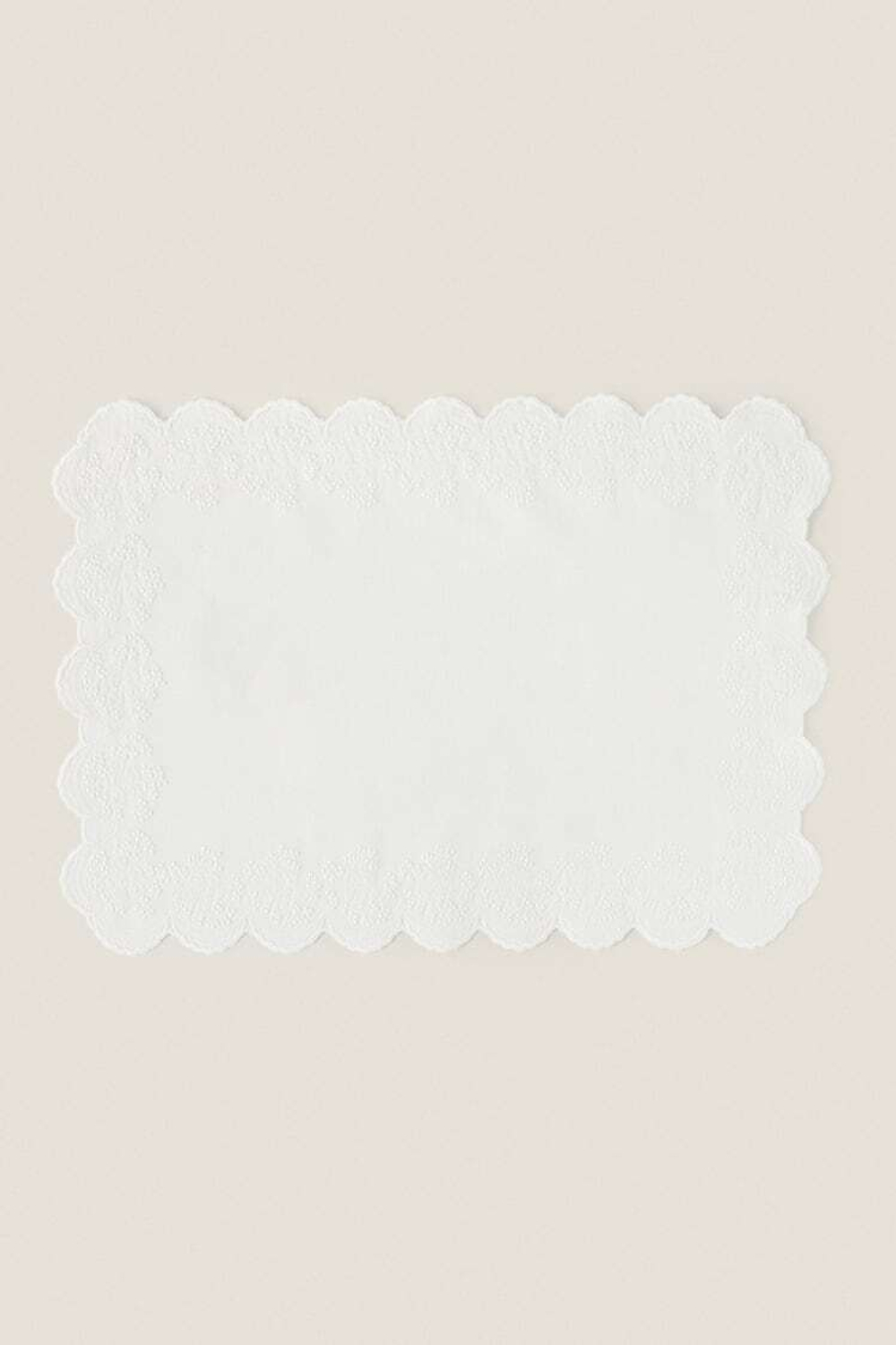 ZARA HOME ВЫШИТАЯ ЛЬНЯНАЯ САЛФЕТКА, БЕЛЫЙ