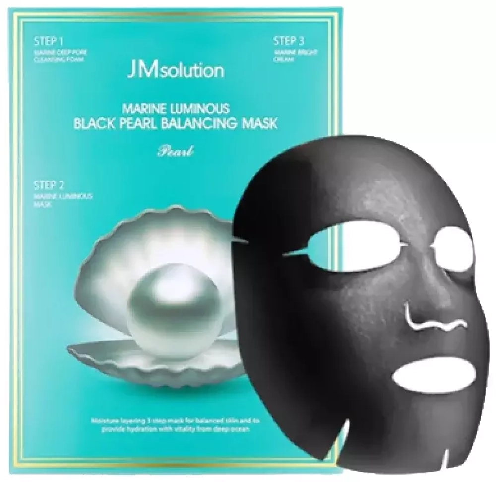 Маска трехшаговая с черным жемчугом JMsolution Marine Luminous Black Pearl Balancing Mask, 33 мл