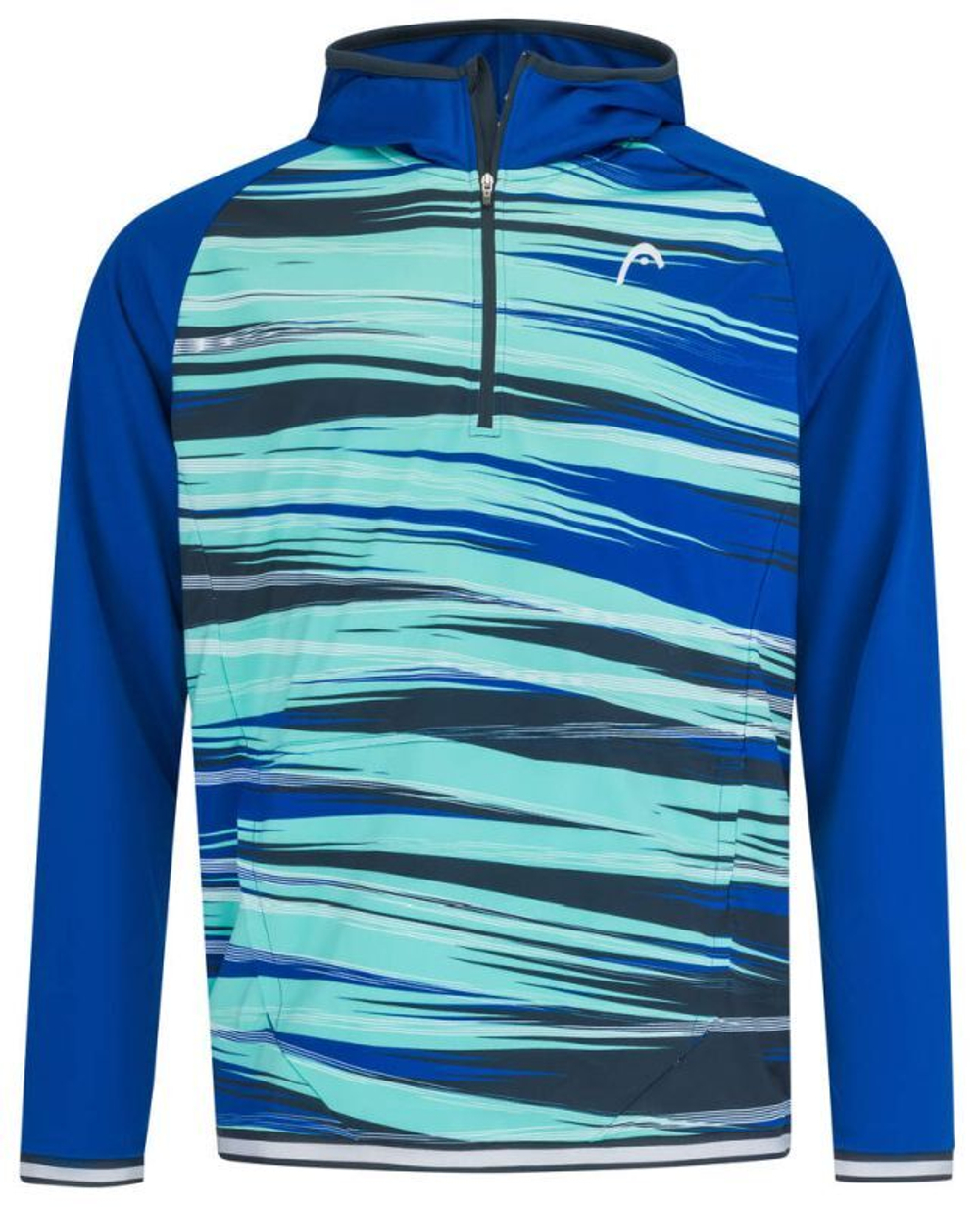 Мужская теннисная кофта Head Topspin Hoodie - небесный