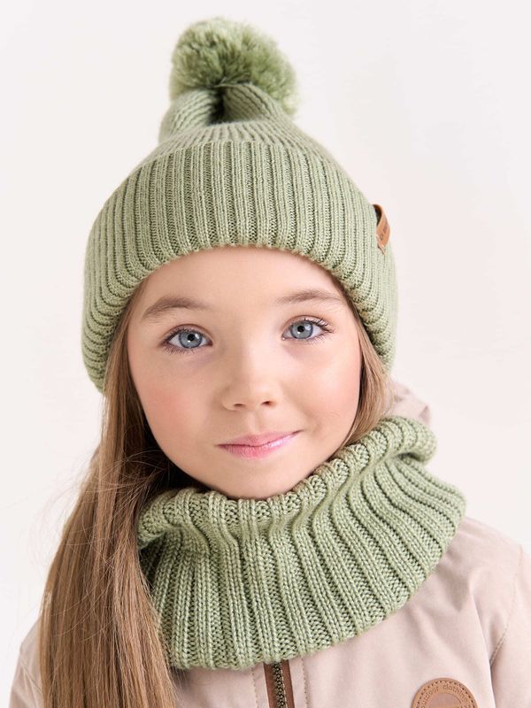 Шапка из смесовой шерсти с двойным отворотом 