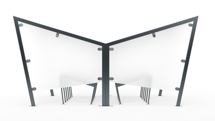 Двойной навес над велопарковками SK00299