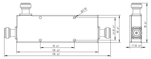 LT-DC-0305-6N-200W, Направленный ответвитель, N, 6dB