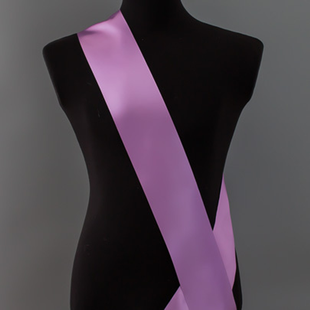 Лента наградная для конкурса красоты С НАНЕСЕНИЕМ. Цвет ленты ЛАВАНДА. Крепление булавка.