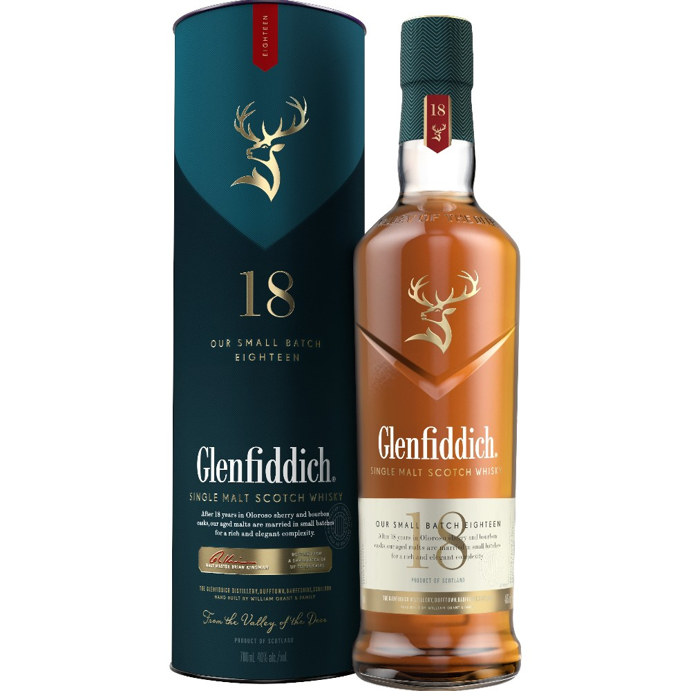 Виски Glenfiddich 18 Y.O. 0,7 л. В тубе