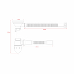 Сифон 3 1/2*40 с прямоуг. переливом, с гофрой 40*40 MIXLINE PRO для моек из нерж.ст. (ЧЕРНЫЙ ГРАФИТ)