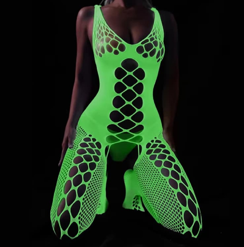 Боди-комбинезон сетка с доступом Shelly светящийся в темноте S/L