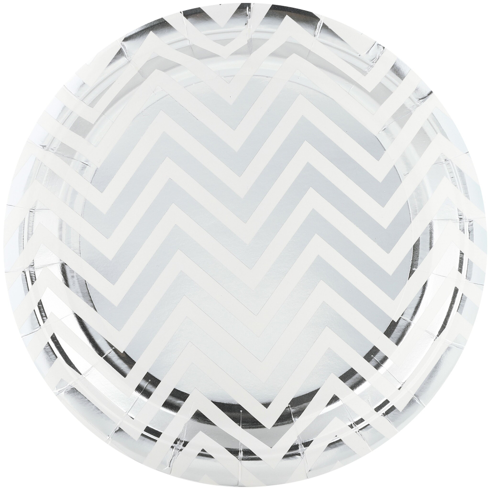 Тарелки  Зигзаги Серебро 18см 6шт.
