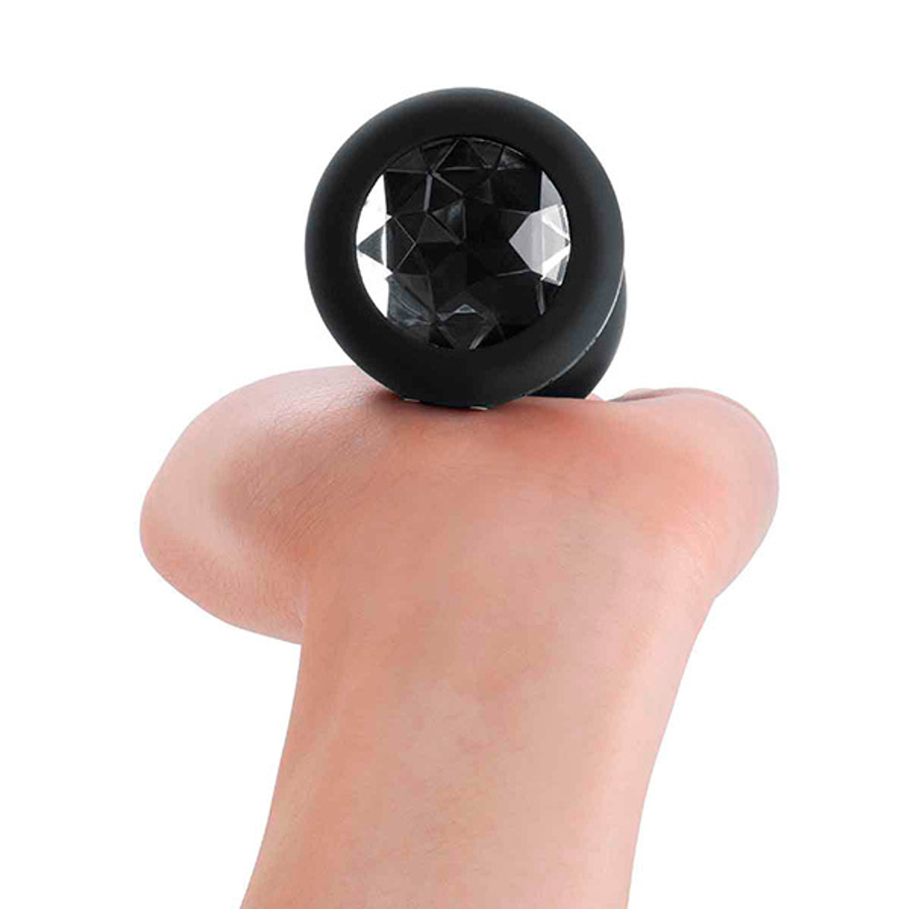 Черная вибрирующая втулка b-Vibe Vibrating Jewel Plug XXL BV-044-BLK