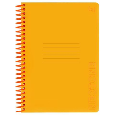 Тетрадь 48л. А5, клетка на пластиковом гребне, пластиковая обложка "Neon. Orange" (BG)