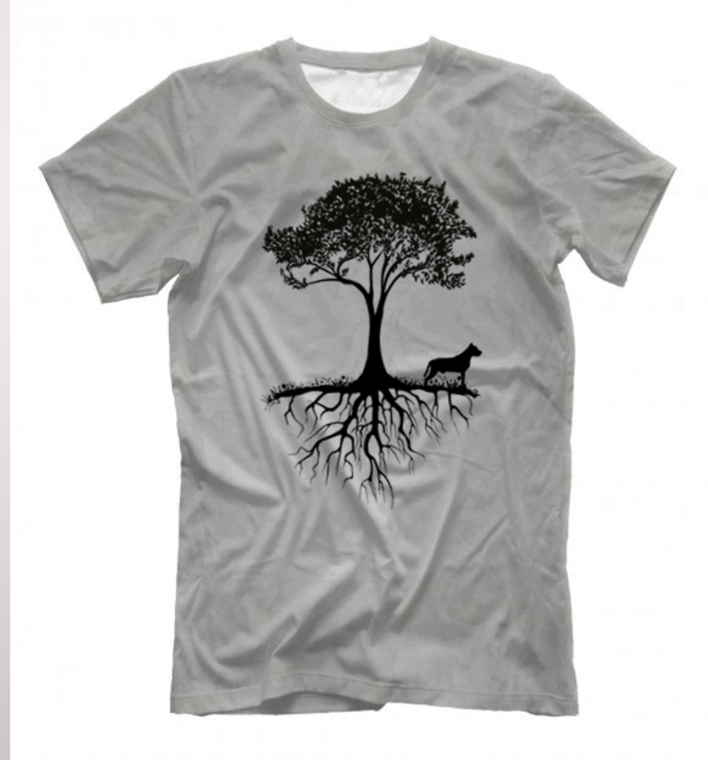 Футболка "Стафф у дерева"