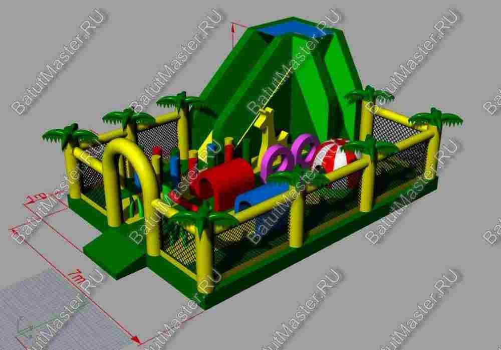 Коммерческий надувной батут "Джунгли малый"