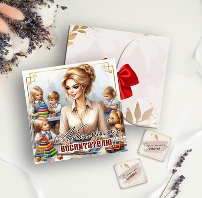 Шокобокс Любимому воспитателю, мини-плитка, 9шт