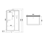 Душевая кабина Niagara Standart ST100/80/15Q/BL (100х80х215) прямоугольник,поддон 15см,распашная,проф.черный,3 места