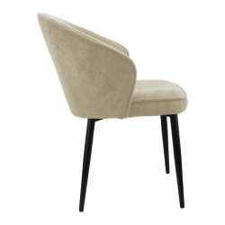 Стул "Ирис" (арт. 102), велюр-букле Белла 03 бежевый, ножки круглые черные