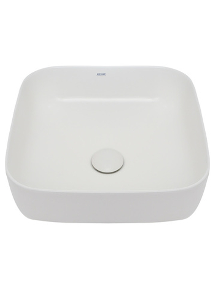 AQM5011 Раковина накладная квадратная, цвет белый матовый. 390x390x130