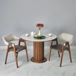 Стул Bradex Home KELLI бежевый букле, экокожа коричневая, орех