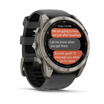 Умные часы Garmin Fenix 8 PRO, 51 мм, AMOLED, Sapphire, Titanium with Graphite/Black Silicone Band