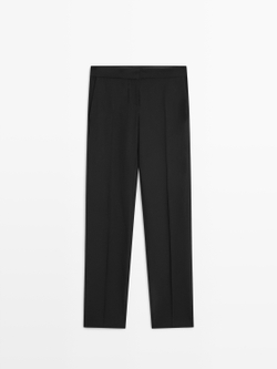 Massimo Dutti Креповые костюмные брюки, черный