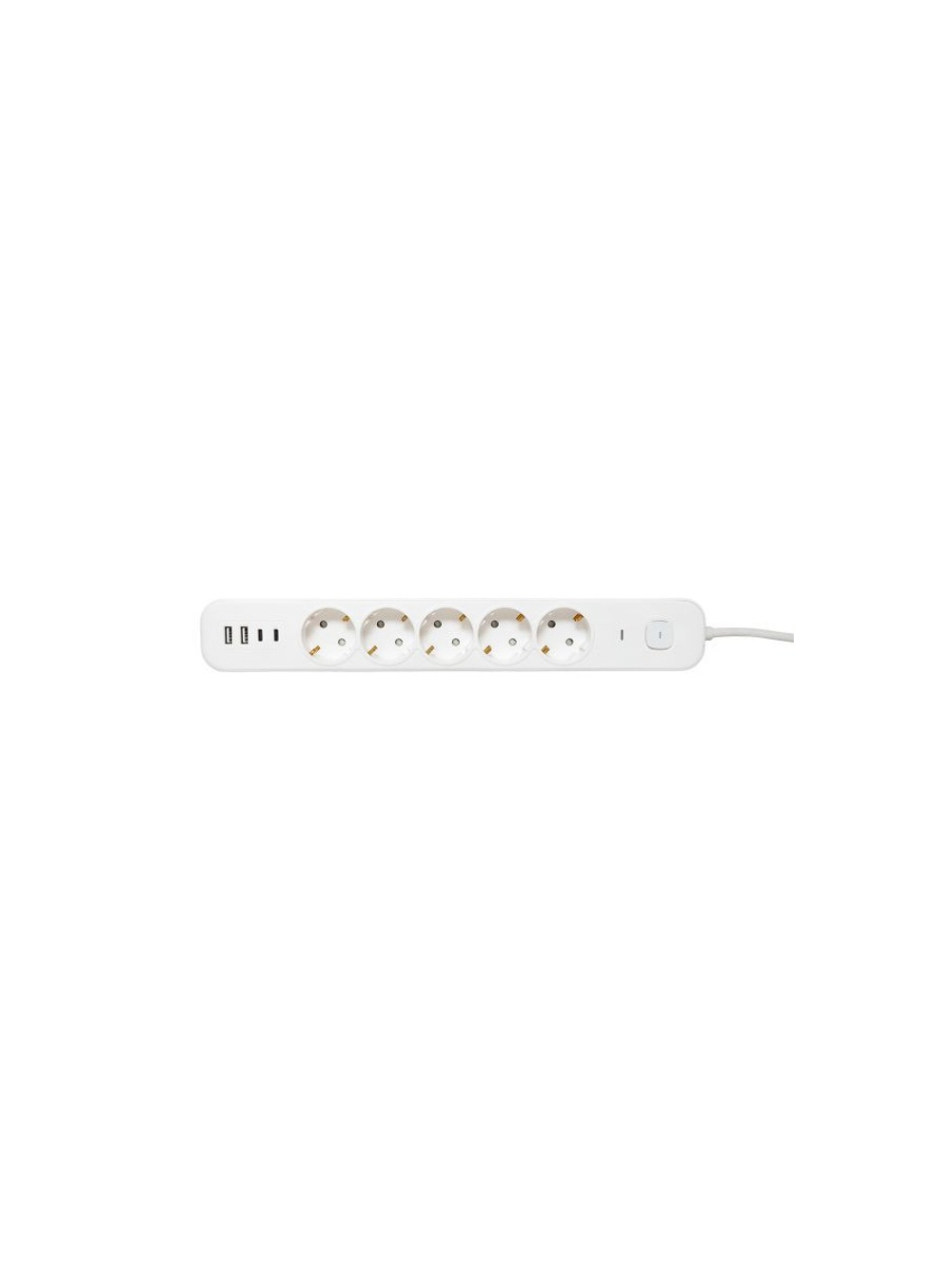 Удлинитель 5х3м IP20 2USB 2.4А+2type-C LUX 1.5кв.мм EKF UBA-LUX-503-TC