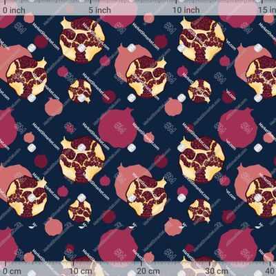 Гранат на синем фоне by tata_kutischeva 732 DPI