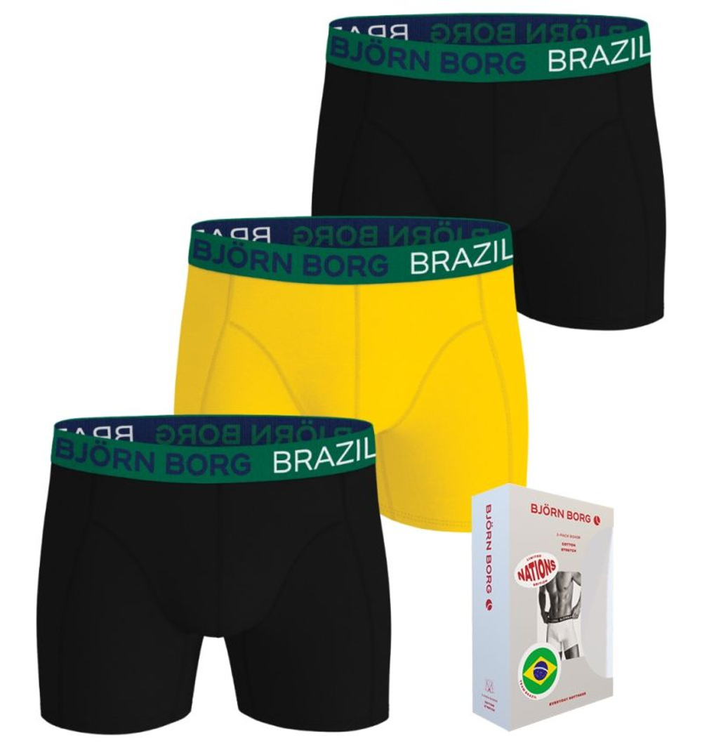 Мужские спортивные боксеры Björn Borg Cotton Stretch Brazil 3P - multicolor