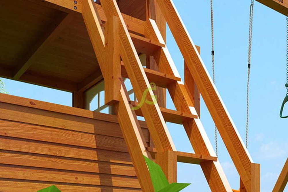 Детская площадка Клубный домик Макси с трубой Luxe