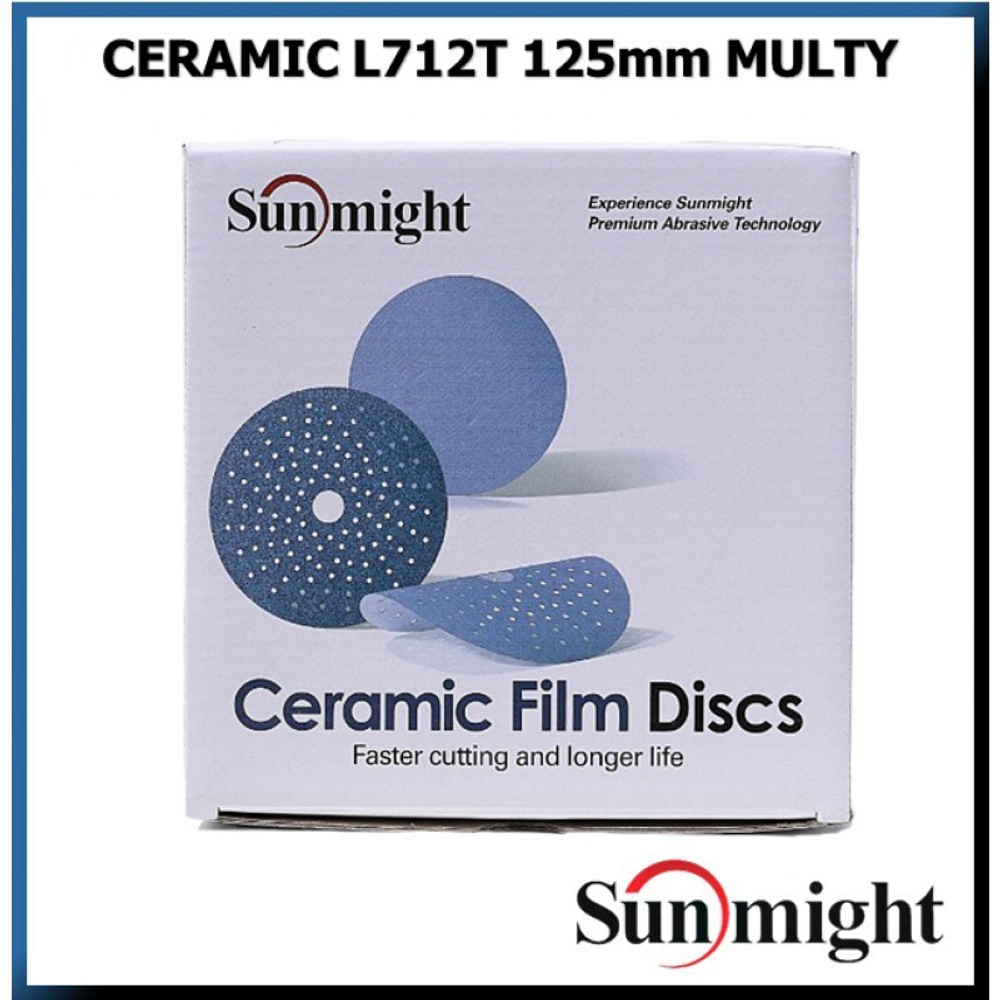 SUNMIGHT Круг шлифовальный Ceramic L712T 125мм. Multi holes Р180