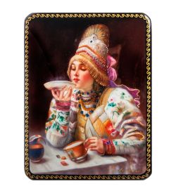 ШК-19/ 5-A Шкатулка в технике декупаж «Чаепитие» (10х8х3,5)