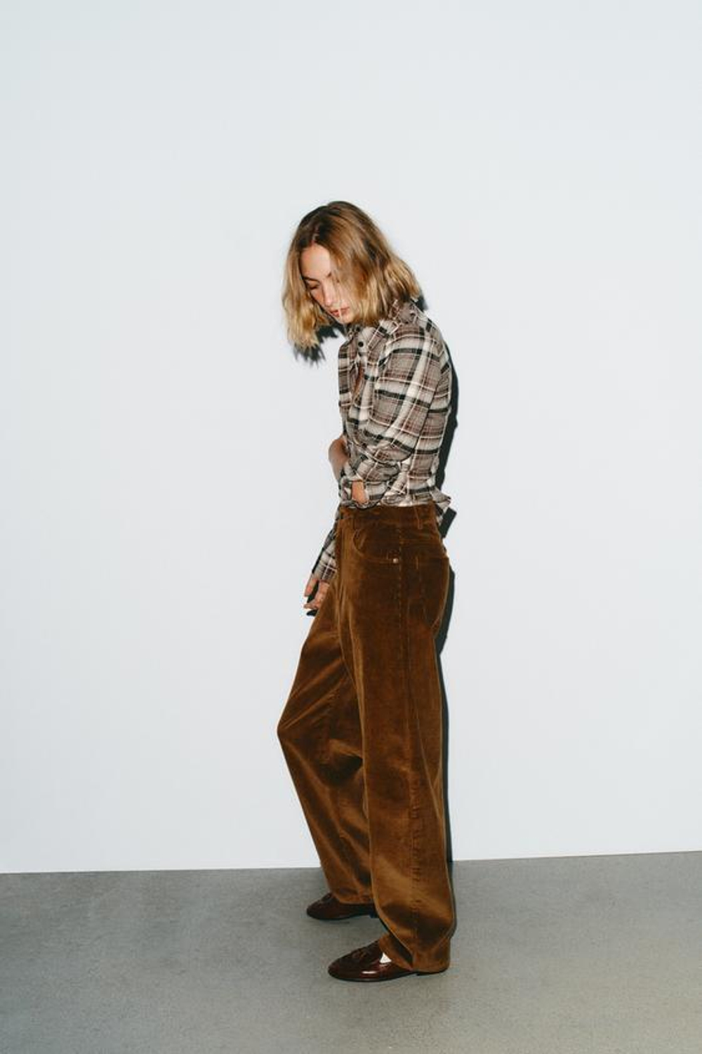 ZARA БРЮКИ BALLOON С КАРМАНАМИ, СВЕТЛО-КОРИЧНЕВЫЙ