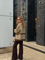 Двойная дубленка Magic бежево-шоколадный