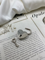 Замок сердце с ключом серебристый