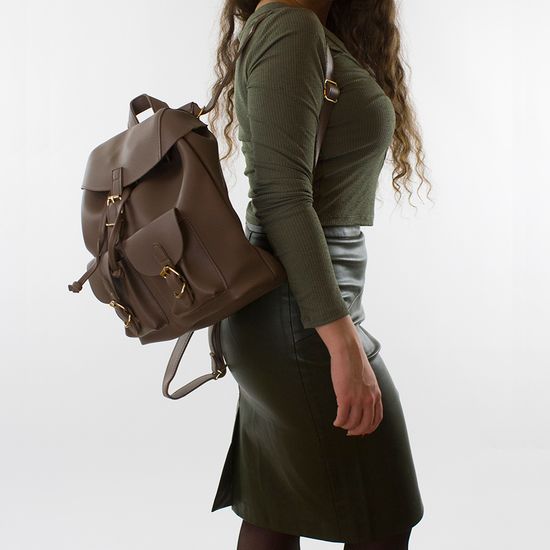 Рюкзак женский из экокожи Торба 2.0. Темно-Бежевый