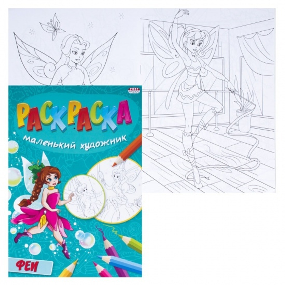 Книжка-раскраска Маленький художник, АССОРТИ дизайнов, 195х250 мм, 16 страниц, PROF-PRESS, 37819